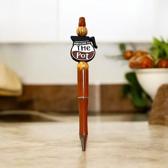 Handmade Addicted to the pot beaded pen - Picture 2 of 2